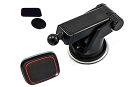Держатель мобильного телефона магнитный YQ-07 черный поворотный на 360гр. 
