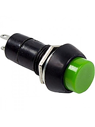 Выключатель-кнопка без фиксации ON-OFF зеленая 250V 1А (2с) (PBS-11В)