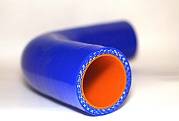 Патрубок силиконовый угловой  45° ID18х150х150mm (универс.) синий