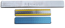 Накладки на пороги нерж. Renault Logan 2014- КАРБОН (4шт)