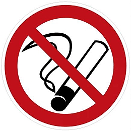 Наклейка Противопожарные знаки не курить 20х20