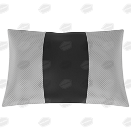 Подушка автомобильная для шеи, поясничный подпор, темно-серая экокожа/чёрная экокожа
