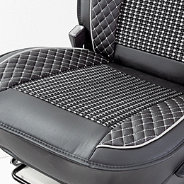 Накидка на сиденье черная экокожа/серая отделка CarPerfomance (2шт) "AUTOPROFI"